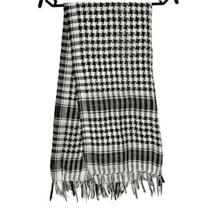Black & White Plaid Houndstooth Square Casual Scarf